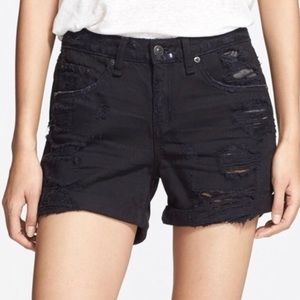 rag & bone rebel black boyfriend jean shorts 24